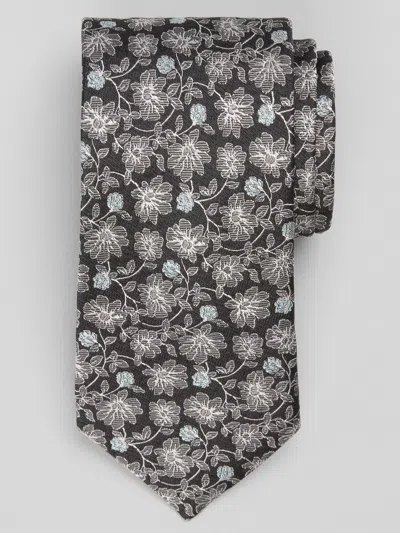 Joseph Abboud Two-tone Floral Silk Tie In Gray