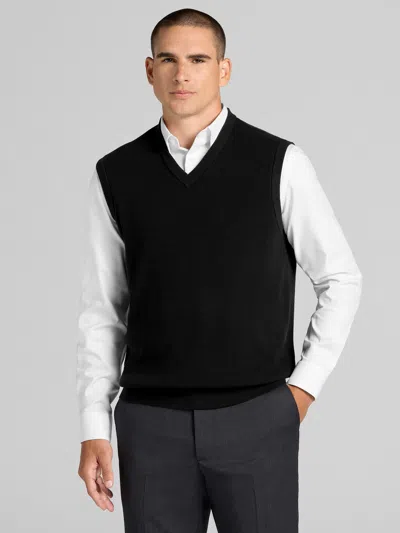 Joseph Abboud V-neck Sweater Vest In Black