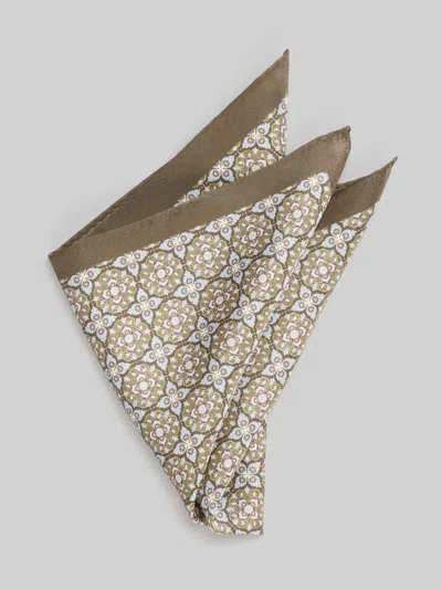 Joseph Abboud Watercolor Medallion Pocket Square In Green
