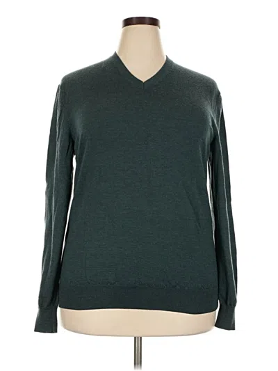 Pre-owned Joseph Abboud Wool Pullover Sweater In Teal