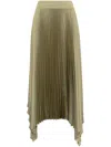 Joseph Ade Pleated Satin Midi Skirt In Green
