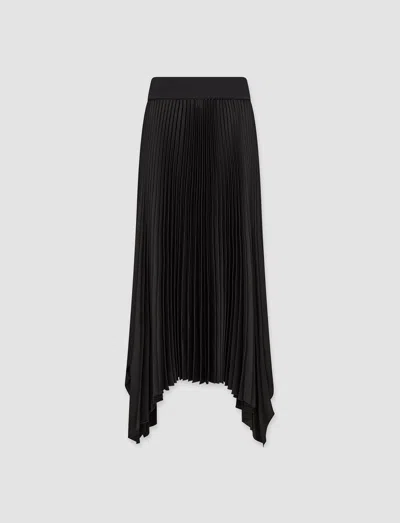 Joseph Ade Knit Weave Plissé Skirt In Black