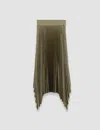 Joseph Ade Pleated Satin Midi Skirt In Dark Olive