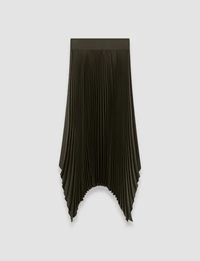 Joseph Ade Knit Weave Plissé Skirt In Green
