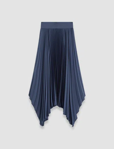Joseph Womens Ade Pleated Crepe Midi Skirt Harbour