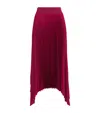 Joseph Ade Knit Weave Plissé Skirt In Red