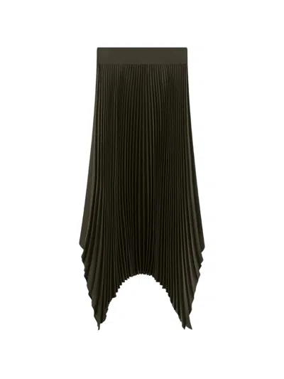 Joseph Ade Pleated Asymmetric Midi Skirt In Green