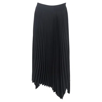 Joseph Ade Pleated Asymmetric Midi Skirt In Black Polyester