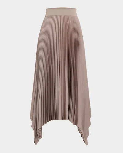 Joseph Ade Pleated Handkerchief Maxi Skirt In Brown