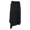 Joseph Sabin Pleated Midi Skirt In Black Polyester In Black