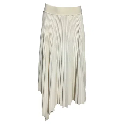 Joseph Ade Pleated Midi Skirt In White Polyester