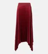 Joseph Ade Plissé Crêpe Midi Skirt In Burgundy