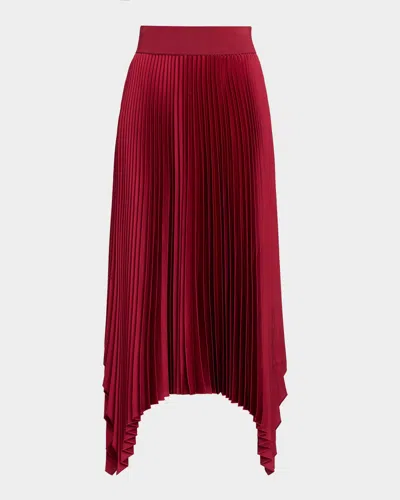 Joseph Ade Plisse Handkerchief Midi Skirt In Red