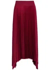 Joseph Pleated Asymmetric-hem Skirt In Red