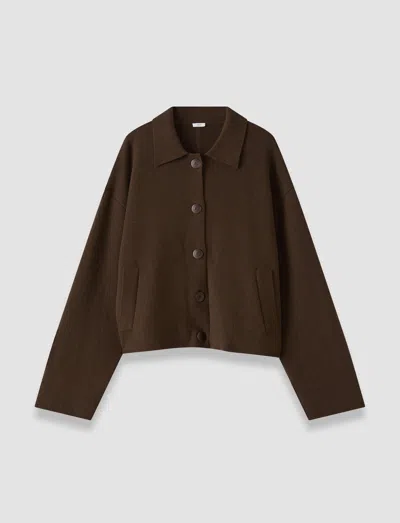 Joseph Aemilia Double Side Cashmere Jacket In Brown
