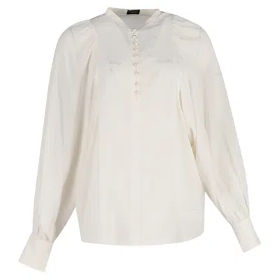 Joseph Aima Dolman Sleeve With Pearl Buttons Blouse In Ecru White
