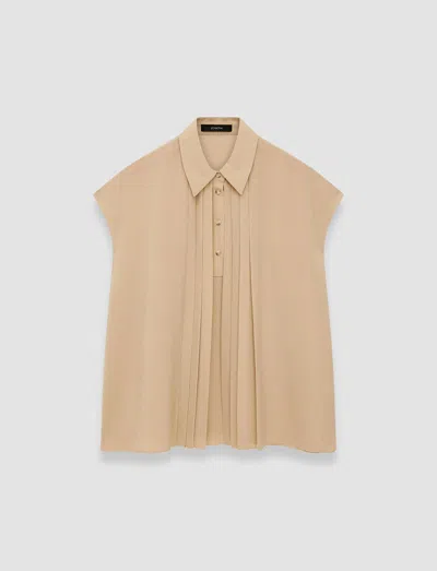 Joseph Airy Plissé Antin Blouse In Sesame