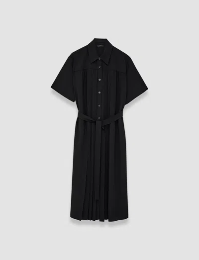 Joseph Arcade Plissé Midi Dress In Black