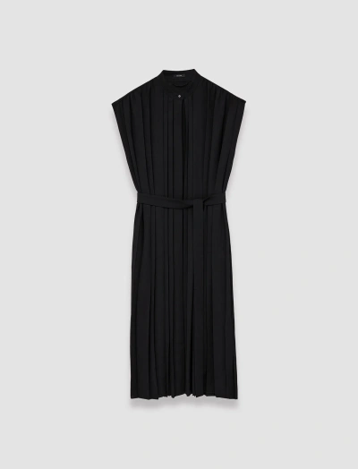 Joseph Airy Plissé Davidge Dress In Black