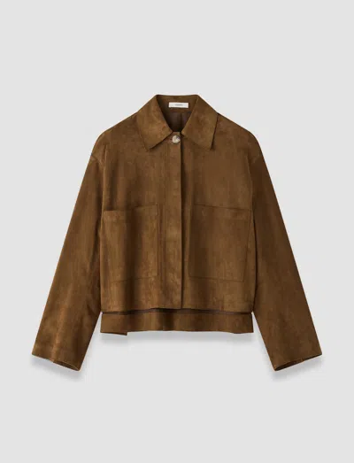 Joseph Aitna Light Suede Jacket In Brown
