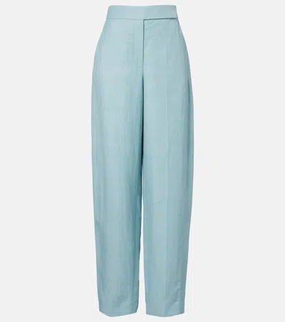 Joseph Aix Tapered-leg Woven Trousers In Blue