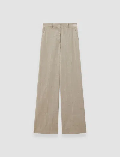 Joseph Alana Melange Wool Trousers In Neutral