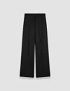 Joseph Womens Black Alana Wide-leg Mid-rise Stretch Wool-blend Trousers In Black