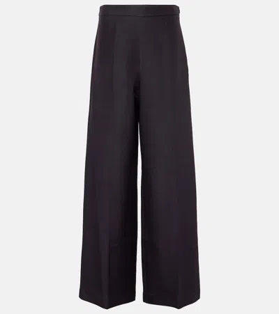 Joseph Alana Wool And Silk Wide-leg Pants In Purple