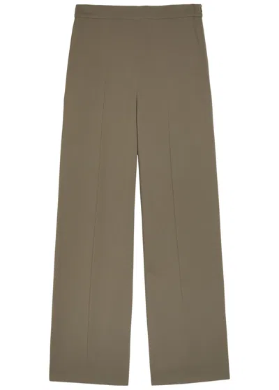 Joseph Alane Wide-leg Crepe Trousers In Green