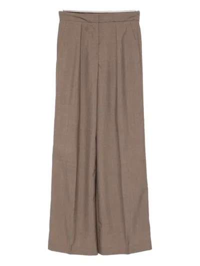 Joseph Alanel Pleated-front Trousers In Brown
