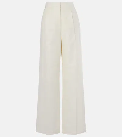 Joseph Alanel Silk And Cotton Wide-leg Pants In White