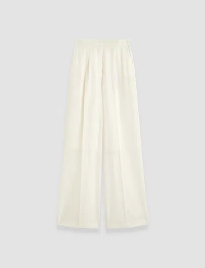 Joseph Alanel Soft Cotton Silk Trousers In Ivory