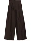 Joseph Womens Alane Wide-leg Wool And Silk Trousers Aurora In Braun