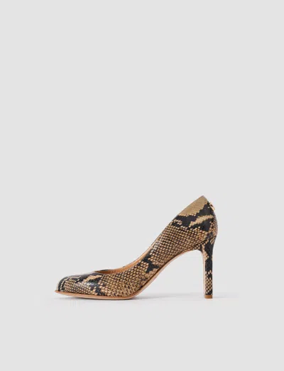 Joseph Alette Snake Print Leather Heeled Pumps In Animal Print