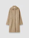 Joseph Alger Water Weave Wool Coat In Brown