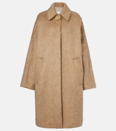 Joseph Alger Wool And Mohair-blend Coat In Brown