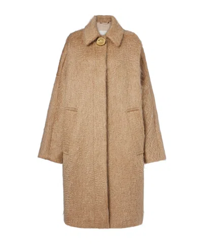 Joseph Alger Wool And Mohair-blend Coat In Brown