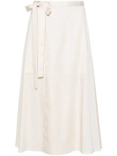 Joseph Alix Cotton-poplin Midi Wrap Skirt In Neutral