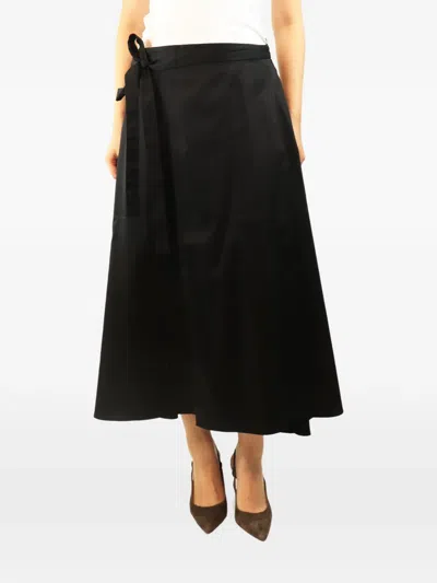 Pre-owned Joseph Alix Wrap Midi Skirt In Black