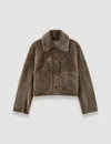 Joseph Alloway Reversible Soft Shearling Jacket In Brown