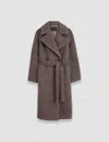 Joseph Alpaca Blanket Chalon Coat In Carob