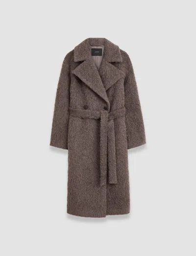 Joseph Alpaca Blanket Chalon Coat In Carob