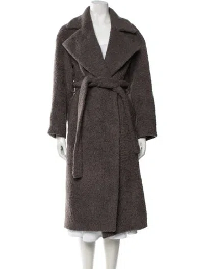 Pre-owned Joseph Alpaca Coat In Brown
