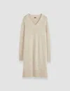 Joseph Alpaca Tweed Knit Dress In Champagne Melange