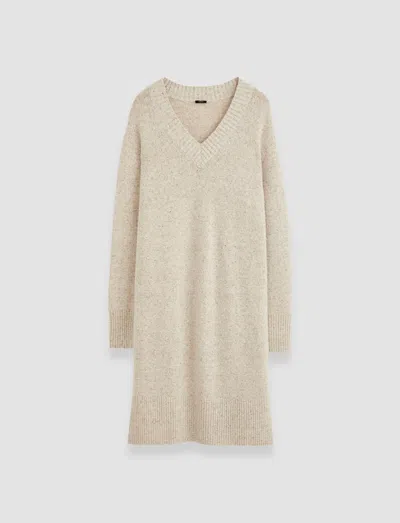 Joseph Alpaca Tweed Knit Dress In Champagne Melange