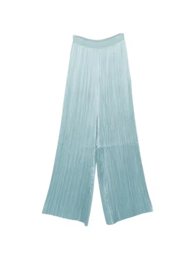 Joseph Amber Plissé Palazzo Pants In Green