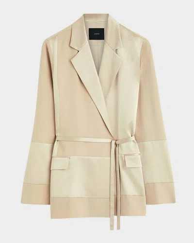 Joseph Amelia Paneled Silk Satin Jacket In Quail