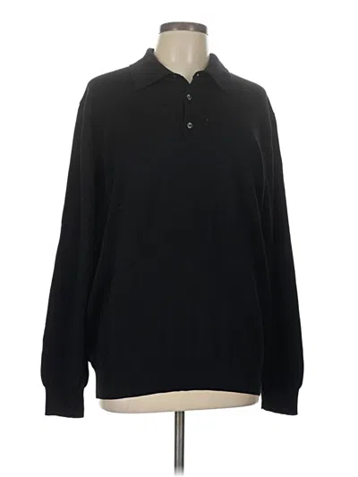 Pre-owned Joseph & Lyman Long Sleeve Polo Shirt In Black