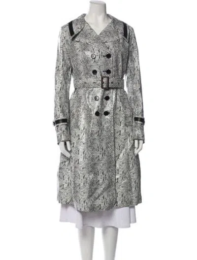 Pre-owned Joseph Animal Print Trench Coat In White