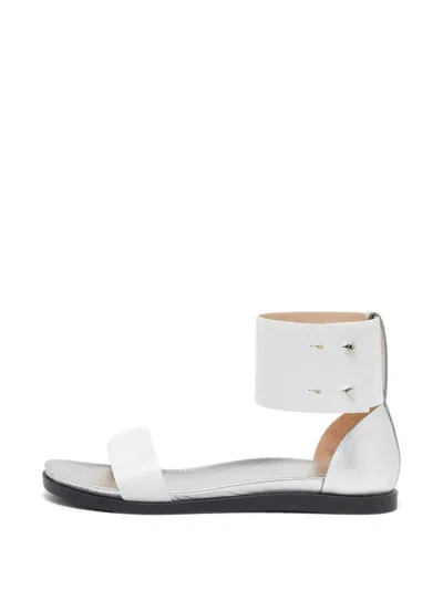 Pre-owned Joseph Ankle Strap Flat Sandals In White